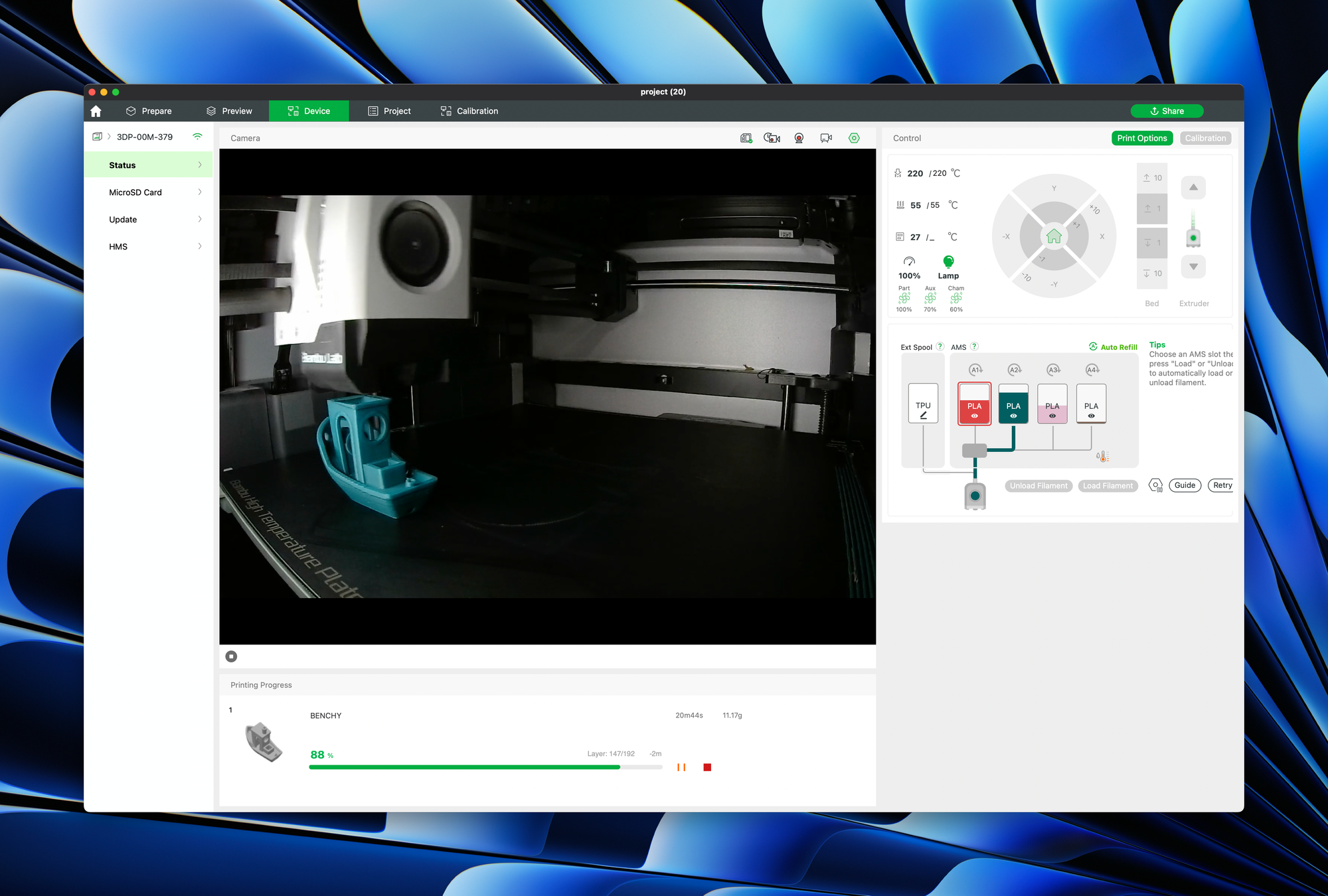 &amp;lt;span style=&amp;quot;white-space: pre-wrap;&amp;quot;&amp;gt;BambuStudio printing a Benchy.&amp;lt;/span&amp;gt;
