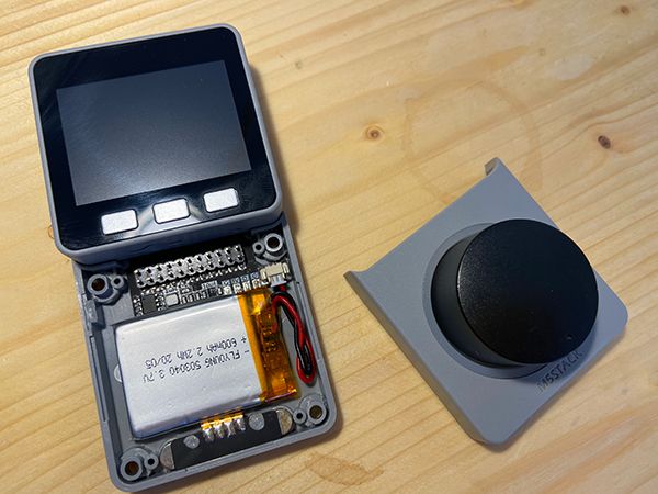 M5Core met Faces plate en een draaiknop (rotary encoder) plate