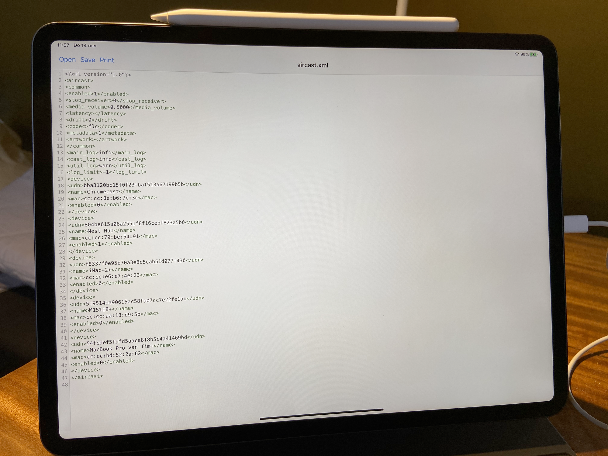 Allereerste prototype, met het originele bestand dat ik moest bewerken.